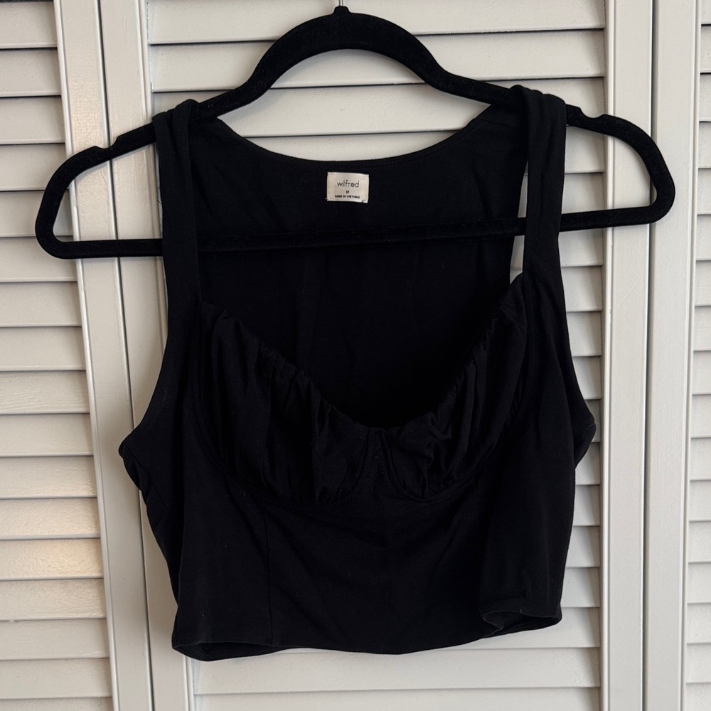 Wilfred Black Cropped Bustier Tank